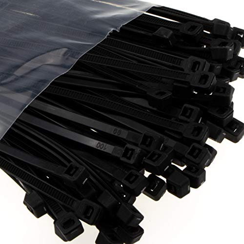enTie Black Cable Ties 2.5mm x 100mm Nylon 66 UL Approved [50 Pack] [100mm x 2.5mm]