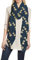 Lina & Lily Damen Schal mit Löwenzahn-Muster Metallic (Dunkelblau-Gold)