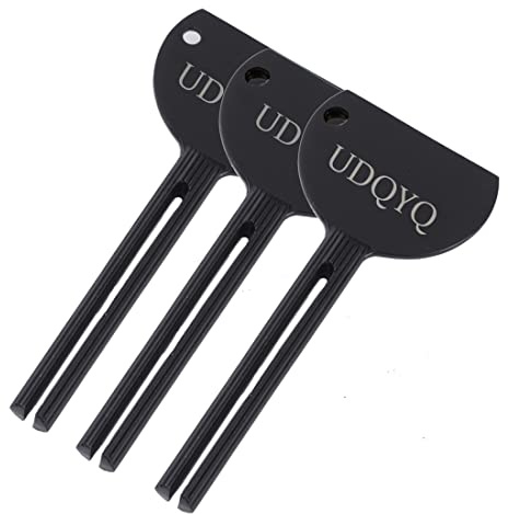 UDQYQ 3 Stücke Tubenquetscher Edelstahl Tubenausdrücker Metall Zahnpasta Squeezer Tubenaufroller Sparen Sie Zahnpasta, Cremes, Farbe, Salbe,Kein Durcheinander und Abfall mehr. (Matt-schwarz)