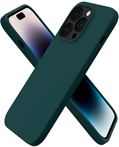 ORNARTO kompatibel mit iPhone 14 Pro Hülle 6,1 Zoll 2022, Silikon Case Ultra Dünne Voller Schutz Flüssig Silikon Handyhülle Schutz für iPhone 14 Pro 6,1 Zoll 2022 Olivgrün