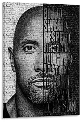 TSALF Leinwand Bilder Kein Rahmen The Rock Poster Dwayne Johnson Wall Art Wohnzimmer Poster Schlafzimmer Malerei 50x70cm
