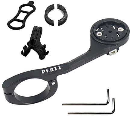 PLATT Bike Computer Mount for Garmin Edge,Aluminum Alloy Bicycle Garmin Edge Mount Compatible with 31.8mm 25.4mm Handlebar(Black)