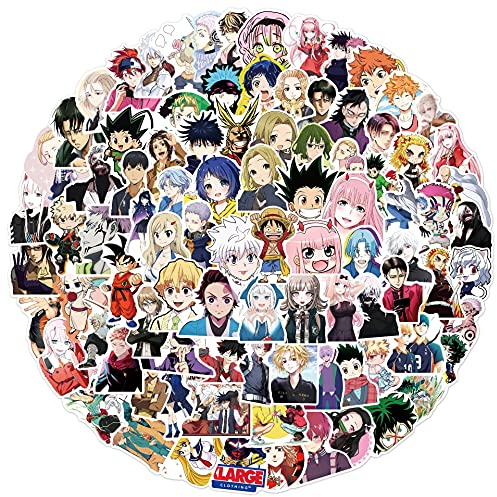 100 Stück Anime gemischt Aufkleber für Koffer, Skateboard, Laptop, Computer, Wasserflaschen, Auto, Teenager, Jungen, Mädchen, Aufkleber, wasserdicht