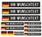 Samunshi® Namensaufkleber Set Deutschland Flagge - Name für Auto Motorrad Fahrrad Helm - Aufkleber Sticker personalisiert - Tuningaufkleber