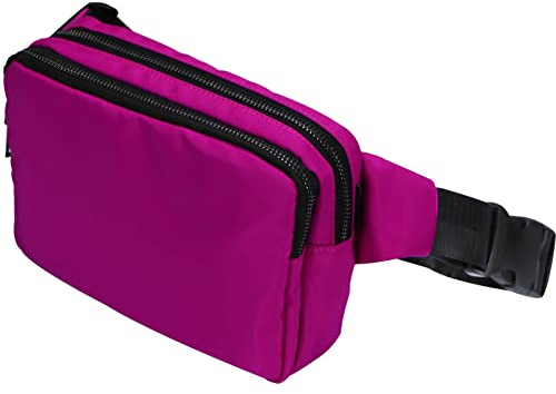 Bauchtasche Gürteltasche für Herren und Damen Hüfttasche mit Verstellbarem Schnallenriemen für Hundespaziergang Laufen Wandern Joggen - Fuchsia