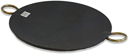 New 20 Flat Round Iron Fry Griddle Grill Roti Dosa Tawa Tava Double Handle