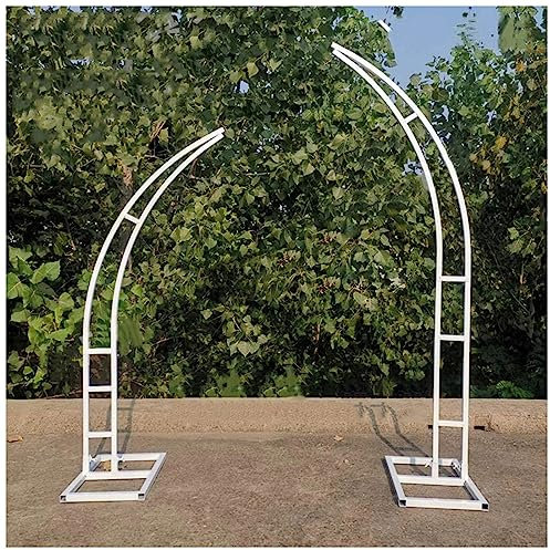 Arc de Mariage avec Socles, Arche de Jardin Décorative, Tuteur Plantes Grimpantes, pour Toile de Fond, Fête, Facile À Assembler (Color : White, Size : 150+180cm/59+70.8in)