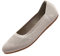 Puxowe Ballerine Femme Rond Tricot Pointe Chaussures Plates Confort Cale Bas Slip on Walking Robe Chaussures pour Femmes Doux 36 EU Nude