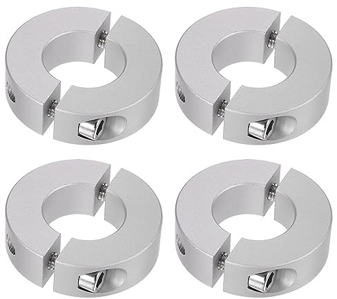 QUARKZMAN 4Stk Geteilte Stellringe 25mm 50mm AD 15mm Breite Aluminiumlegierung Tiefenanschlagringe Klemm für Stopfen Positionshalter Zahnräder Maschine Hilfsmittel Industrie Eloxierung