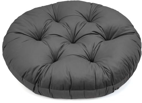 Ferocity Hängesessel Kissen, Polster Bodenkissen für Schwenksessel, Auflage für Baumwoll Hängeschaukel, Papasansessel, Hängekorb, Hängestuhl, Durchmesser 90 cm Grau [114]