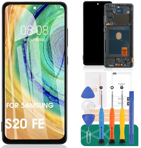 Écran LCD TFT pour Samsung Galaxy S20 FE 5G Écran de remplacement SM-G781B Écran tactile Digitizer Kits de réparation avec cadre (sans fonction d'empreintes digitales)