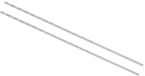 CoCud Forets Hélicoïdaux Extra Longs de 2,5 mm x 250 mm en Acier Rapide - (Applications : pour le Travail Du Métal, Du Bois, Du Plastique et de L'Aluminium) - 2 Pièces