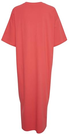 KAFFE Kleid KAedna Damen Kleid Kurzarm Rundhals Casual Shirtkleid Jersey Maxikleid XS, Cayenne