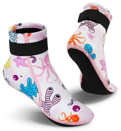 Summshall Calzari Neoprene Bambini, 3MM Calze Neoprene Calzini Neoprene per Ragazzi Ragazze per Immersioni, Nuoto, Sport Acquatici
