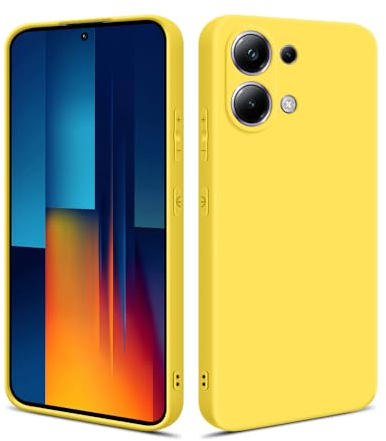HSP Hülle für Xiaomi Poco M6 Pro [Staubabweisend] Handyhülle | Premium TPU Silikon Case Schutzhülle | Kratzfest Stoßfest Fallschutz | Kameraschutz Displayschutz | Passgenau Dünn Matt | Gelb