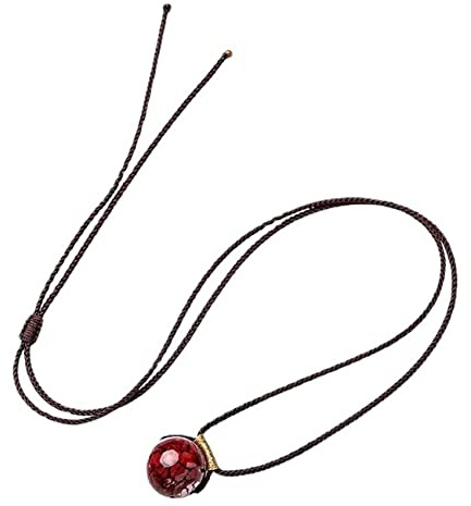 Feng Shui-Anhänger, natürlicher violetter Zinnober-Kristall, Zinnober-Perlen, Anhänger, Halskette, Feng Shui, Reichtumsamulett gegen das böse Chakra, Verstellbarer Anhänger, Glücksgeschenk for Männer