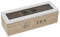 Scatola Porta Tisane in Legno, Porta Bustine The da 3 Tea Box, Scatola Porta The Bustine Bianco 24x8x7 cm