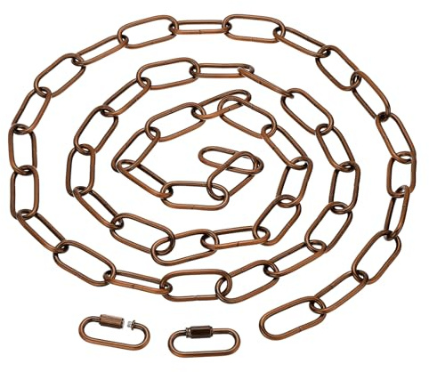 PATIKIL 6ft Beleuchtung Hängende Kette Metall-Schleifenkette Rotbronze | Mit Schnellverschluss-Schraubverbindern, Zum Aufhängen von Pflanzen-Pendelleuchten-Kronleuchter-Lichtvorrichtung