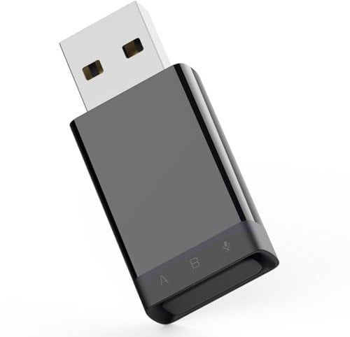Skull & Co. X Savage Raven AudioDrive: Bluetooth 5.2 Wireless Audio Transmitter Adapter USB-A Port Low Latency for Nintendo Switch, PS5, PS4, PC, TV and Other Devices- Black