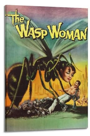 MUHDENG Poster The Wasp Woman, Raumdekoration, künstlerisches Poster für Schlafzimmer, Wohnzimmer, Wände, ästhetisches Poster, 30 x 45 cm, Rahmenstil
