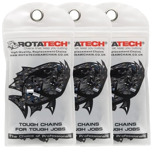 3 x 16 Rotatech Chainsaw Chain for DEWALT Chainsaw DCM575 3/8 LP Pitch, .043 Gauge, 56 Drive Links semi-Chisel, Low Kickback. Compatible with Oregon Chainsaw Chain, Ideal for Arborists, Home Owners