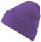 Roughtex Beanie mit Umschlag aus weichem Soft Touch Polyacryl Doppellagiger Strick Basic Wintermütze Lila