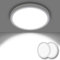 15W Klein Hell LED Deckenleuchte Flach Rund Decke Lampe für Flur Keller Balkon Küche Deckenlampe Flurlampe Kellerlampe 1800LM 5000K Kaltweiß Ø180*H25mm Weiß (2 Stück)