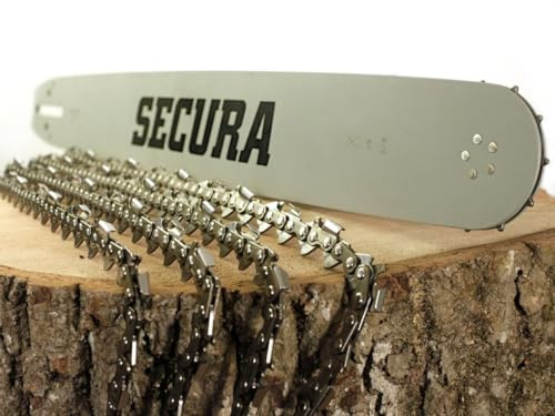 SECURA 4x Sägekette + Schwert 3/8 1,5mm 84 60cm Längsschnitt für Kettensäge