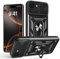 for Iphone 16e Phone Case, Shockproof Case with Camera Lens Protection, Protective Ring Armour Cover [Kickstand], Phone Case for Apple iPhone 16e - Black