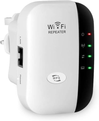 2025 Newest WiFi Extender, WiFi Booster, WiFi Repeater, Covers Up to 3000 Sq.ft and 45 Devices, Internet Booster - with Ethernet Port, Quick Setup, Home Wireless Signal Booster, UK plug, White2025