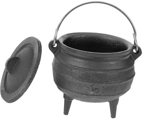ULTECHNOVO Golden Pot Model Sacrificial Witch Pot Cast Iron Halloween Decor Antique Style Cauldron for Festive Atmosphere Unique Friends Family
