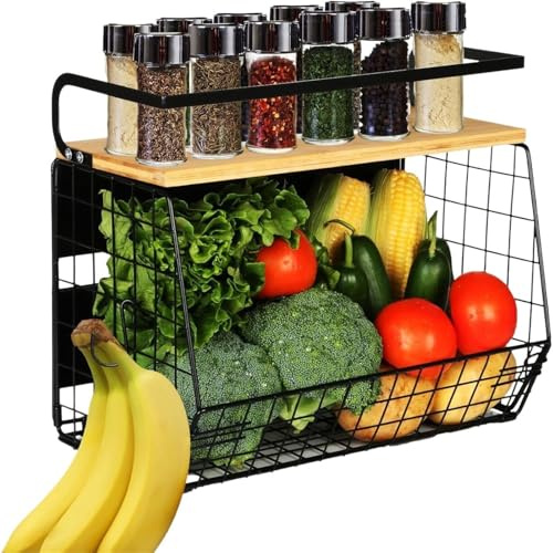 LVUNZJCA Frutero Estantes de Cocina apilables for el hogar, Estante for almacenar Frutas para Verduras y Snacks