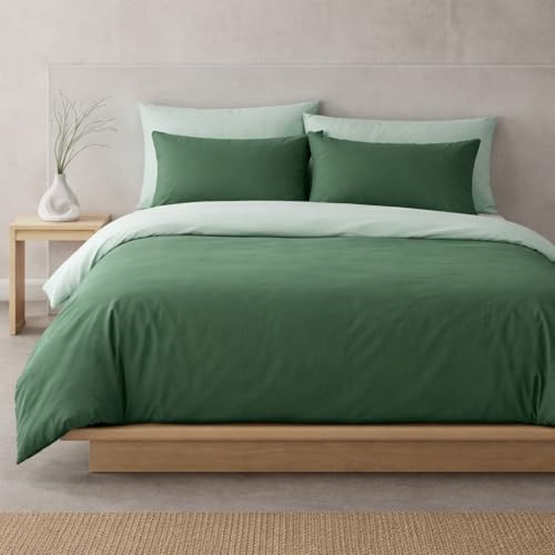 Sono a CASA - Parure de lit, 1 Drap Housse de 250 x 200 cm et 2 taies d'oreiller de 50 x 80 cm - 100% Microfibre Douce de Haute qualité, Durable, sans Repassage (Bouteille Verte, Double)