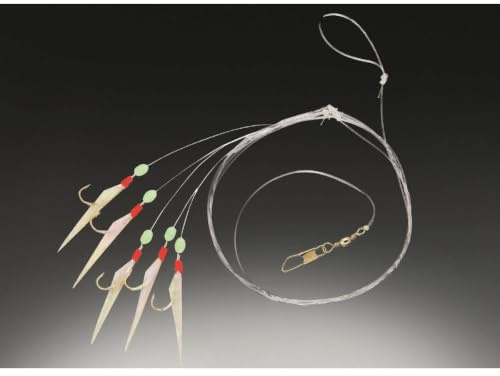 Balzer Fluo Heringsvorfach 1,50m 5 Haken Gr. 6 - Meeresvorfach zum Heringsangeln, Heringspaternoster zum Meeresangeln auf Heringe