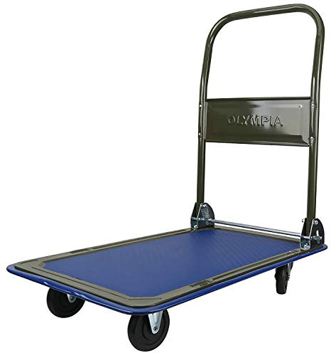 Olympia Tools Faltbarer Schiebewagen – 136 kg. Belastbarer Plattformwagen mit 360° drehbaren Rädern, Schwarz