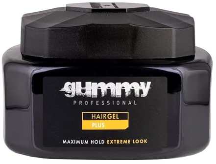 Gummy Hair Gel Plus 500ml – Extra Strong Hold Styling Gel for Men – Wet Look Finish, Long-Lasting Control, Non-Flaking Barber-Grade Gel
