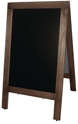 Olympia Pavement Board 1200 x 700 mm, Wood Framed, Size: L, Writing Surface: 860 x 560 mm, Fully Varnished Waterproof Frame, Foldable A-Frame Sign, Blackboard Sign, GG109