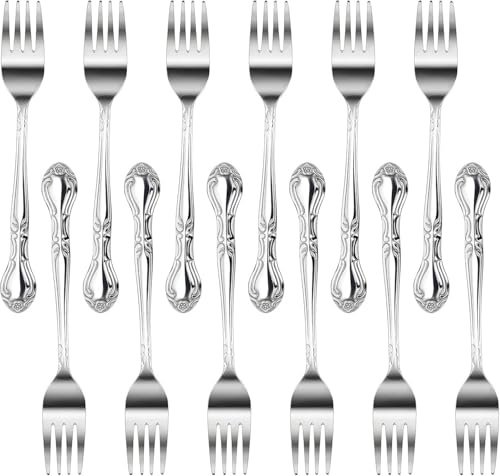 New Star Foodservice Rose Pattern 18/0 Stainless Steel Salad Fork, 6.2-Inch, Set of 12, Commercial Grade