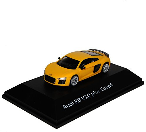 Herpa A-U-D-I R8 V10 Plus Coupe Gelb Ab 2012 H0 1/87 Modell Auto mit individiuellem Wunschkennzeichen