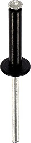 Restagraf - Rivets Épanouis Noirs pour Plaques d'Immatriculation - Diamètre 4 mm - Longueur 20 mm - Réf. 4716 - Sachet de 34, Noir