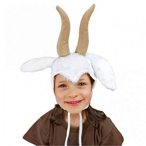 Krause & Sohn Kinder Mütze Ziege weiß Zicklein Tiermärchen Kopfbedeckung Ziegenbock Geißlein Fasching