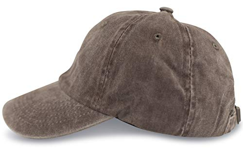 fashionchimp Baseballcap im Vintage Used-Look aus 100% Baumwolle, Unisex Jeans Denim Cap (Braun)