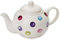 Cooksmart British Designed Ceramic Tea Pot | Large Teapot for Serving Hot Drinks | Tea Pots for All Family Sizes - Spotty Dotty