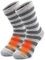 Busy Socks Warme Winter-Thermosocken für Herren und Damen, extra dick, isoliert, beheizte Crew-Socken für extrem kaltes Wetter, Hellgrau gestreift, 1 Paar, L