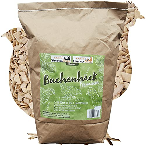 federgold Buchenhack Einstreu 3,8kg Naturstreu für Geflügel | Staubarm & rutschfest für Küken, Wachteln & Hühner