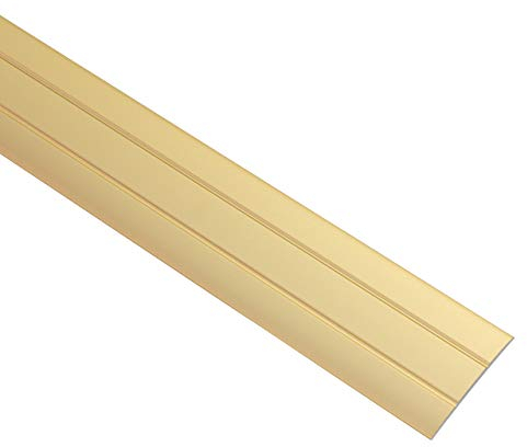 ALPENSTAHL Profilo di transizione autoadesivo per pavimenti, laminato e molto altro ancora, lunghezza 200 cm, larghezza 37 mm, profilo inferiore in ottone dorato, 1 pezzo