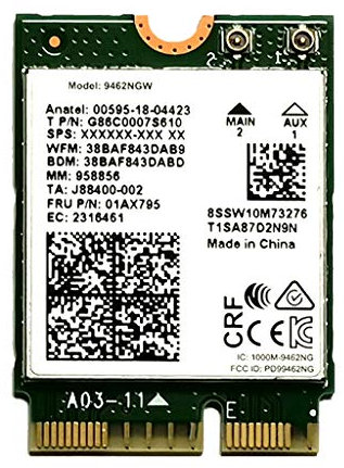 BIlinli Adaptateur de Carte WiFi Double Bande sans Fil AC pour in-tel 9462NGW CNVI NGFF M.2 Key E avec antennes 5.0 pour systèmes Win10