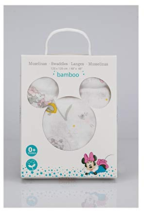 Interbaby MN019 Bambusgaze Disney Minnie Mouse weiß 100 g 120x120