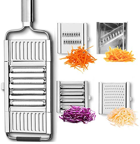 Multifunctional 4 in 1 Vegetable Slicer Cheese Grater Potato Grater Peeler Adjustable Kitchen Tool fit for Salad Fries Chips and All Vegetable