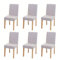 Mendler 6er-Set Esszimmerstuhl Stuhl Küchenstuhl Littau - Textil, Creme-beige, helle Beine